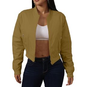 ECHOINE Women's Winter Long Sleeve Full Zipper Oversized Baggy Puffer Short Down Jacket Coat S XXL
