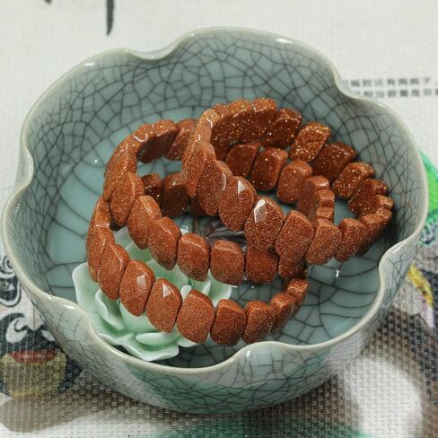 Keleny Semi Precious Stones S Shape Faceted Beaded Stretchable Crystal Bangle 7.5 Inch Unisex in Saudi Arabia