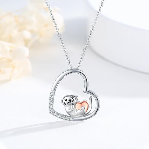 Freesloth قضاعة قلادة 925 فضة البحر قضاعة القلب قلادة قلادة مجوهرات بأشكال حيوانات قضاعة هدايا للفتيات النساء in Kuwait