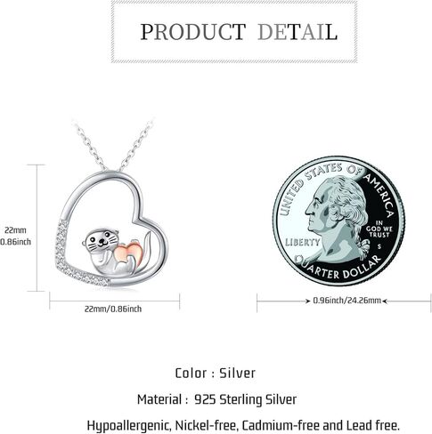 Freesloth قضاعة قلادة 925 فضة البحر قضاعة القلب قلادة قلادة مجوهرات بأشكال حيوانات قضاعة هدايا للفتيات النساء in Kuwait