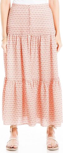 Max Studio Women's Button Front Tiered Midi Skirt in Kuwait