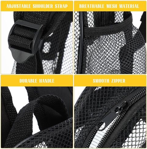 Silkfly 12 Pcs Mesh Backpack in Bulk for School See Through Heavy Duty Bookbags with Adjustable Straps for Kids Boys Girls Students Adults Clear Backpack for Beach, Fitness, Swimming, Outdoor Sports in Saudi Arabia