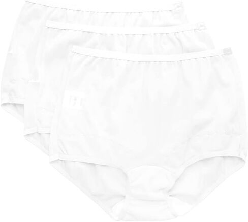 Dixie Belle 719 Scallop Trim High Waist Full Coverage Panty (3 Pack) (5, White) in Saudi Arabia