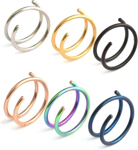 Vitaltyextracts 20G Stainless Steel Nose Rings Spiral Fake Nose Piercing kit, Double Nose Ring Hoop for Single Piercing for Women Girls in Saudi Arabia