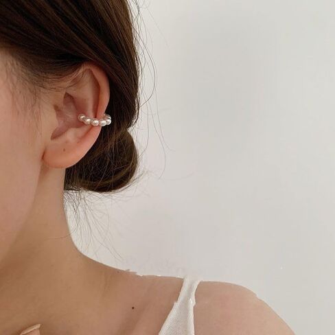 أصفاد أذن لؤلؤية للنساء غير مثقوبة من الغضروف، مشبك على الأقراط، مشبك على شكل غضروف حلزوني، أصفاد أذن قابلة للتعديل، هدايا مجوهرات للفتيات المراهقات in Kuwait