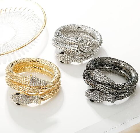 سوار ذراع الثعبان المرن القابل للانحناء من LUREME، سوار ذراع الثعبان قابل للتعديل للنساء (bl003559) in Kuwait