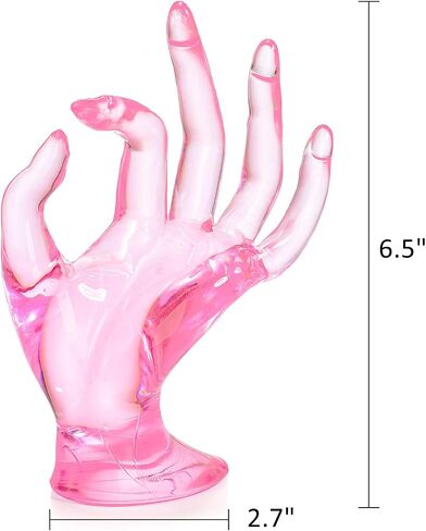 ZOOFOX 4 Pack Hand Jewelry Display Holder, Polyresin Mannequin Shaped Jewelry Organizer, Preppy Jewelry Stand for Bracelet Necklace Ring, Pink Room Decor in Saudi Arabia