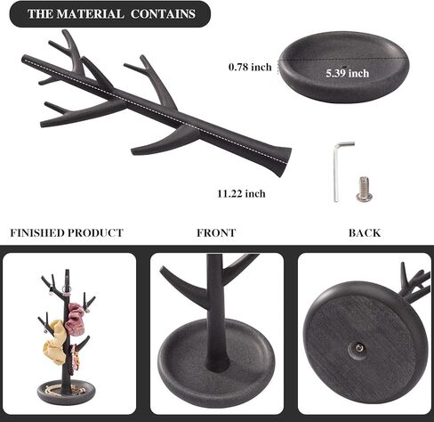 حامل عرض المجوهرات SZYRL، منظم تعليق على شكل برج شجرة لسوار القلادة والأقراط الحلقية، حامل شجرة المجوهرات مع صينية in Kuwait