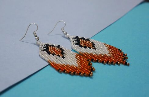 Tribal Beaded Earrings (Handmade) in Saudi Arabia