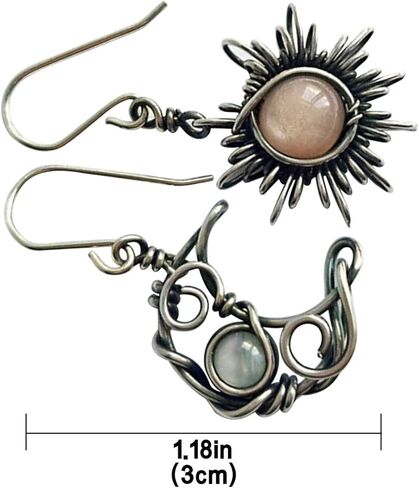 Boho Sun Moon and Stars Drop Dangle Earrings,Bohemian Statement Earrings for Women Girls Asymmetrical Celestial Jewelry Gift in Kuwait