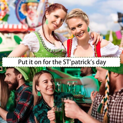 16 Pairs St. Patrick's Day Earrings for Women Girls Irish Shamrock Teardrop Earrings Green Hat Earrings Faux Leather Earrings for Irish Festival Gift St. Patrick's Day Accessories in Saudi Arabia