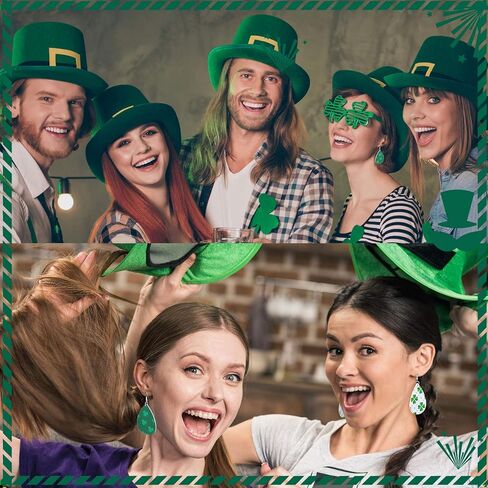16 Pairs St. Patrick's Day Earrings for Women Girls Irish Shamrock Teardrop Earrings Green Hat Earrings Faux Leather Earrings for Irish Festival Gift St. Patrick's Day Accessories in Saudi Arabia