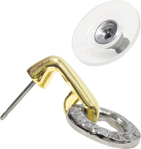 أقراط جون ميديروس ديامانتي الدائرية بأحجار الزركونيا المكعبة، أقراط متدلية مصنوعة من الروديوم والذهب مثالية كهدية للنساء، أقراط متدلية من الزركونيا المكعبة ذات لونين in Kuwait