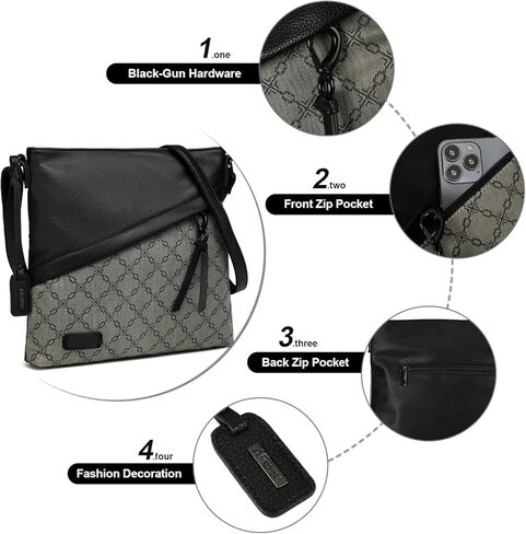 Medium Crossbody Bags for Women Trendy, Leather Cross Body Bag Purses and Travel Shoulder bag with Multi Pockets in Kuwait