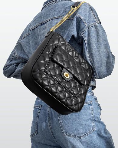 Vulkitty Crossbody Bag for Women, Quilted Crossbody Handbags Trendy Leather Purse Shoulder Bag with Adjustable Chain Strap in Saudi Arabia