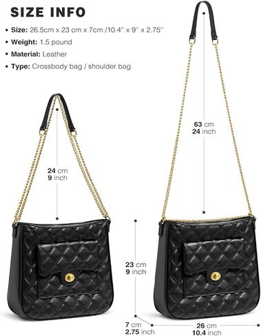 Vulkitty Crossbody Bag for Women, Quilted Crossbody Handbags Trendy Leather Purse Shoulder Bag with Adjustable Chain Strap in Saudi Arabia