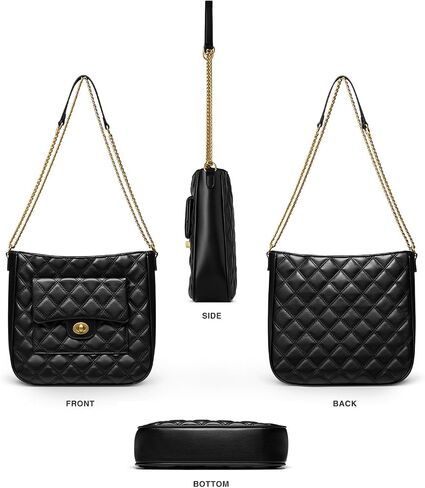 Vulkitty Crossbody Bag for Women, Quilted Crossbody Handbags Trendy Leather Purse Shoulder Bag with Adjustable Chain Strap in Saudi Arabia