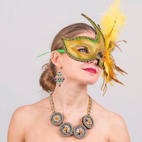 Mardi Gras Earrings for Women Glitter Mask Carnival Drop Earrings Wine Bottle Fleur De Lis Dangle Earrings Carnival Holiday Jewelry Gifts in Kuwait