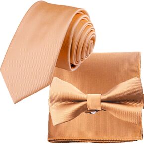 Flairs New York Gentleman's Essentials Neck Tie, Bow Tie and Pocket Square Matching Set