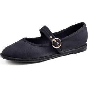 FEVERSOLE Women's Soft Breathable Mary Jane Memory Foam Cushioned Comfort Round Toe Metal Buckle Flats Walking Shoes in Kuwait