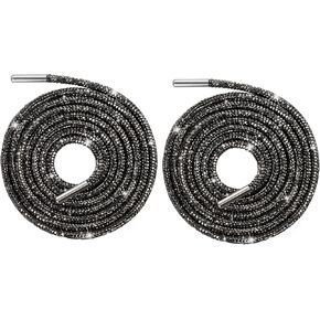 RONRONS Crystal Rhinestone Shoelaces Trendy Glitter Hoodies Drawstring Cords Round Shoe Strings Rope Crafts Trim Accessories in Kuwait