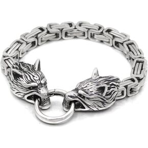 Ouroboros, Jormungandr Vikings Bracelet, Dragon Link Chain Viking, Gothic, Biker, Men Stainless Steel Heavy Bracelet