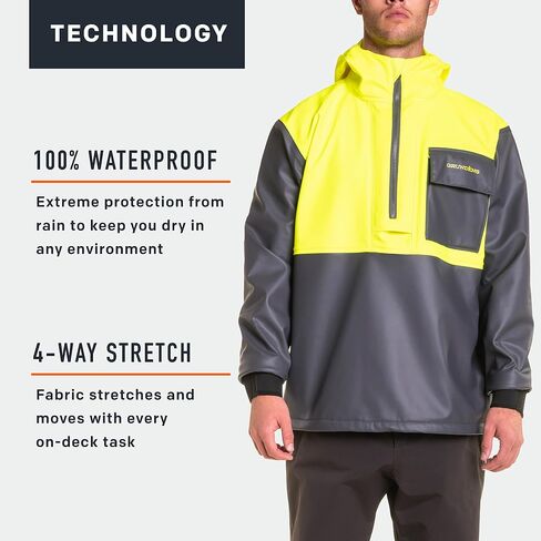 Grundéns Neptune Thermo Anorak Jacket | Durable Waterproof Protection Jacket with Warm Fleece Backer for Fishing Rain Gear in Saudi Arabia
