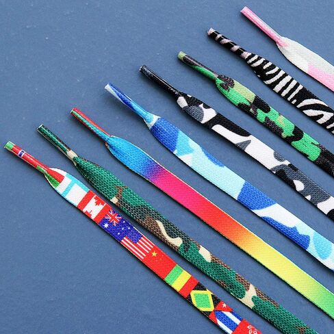 4 أزواج من جوركسي أربطة أحذية ذات نقش ملون ومسطح للنساء والفتيات والأطفال أحذية قماشية رياضية ملونة - علم قوس قزح وردي أزرق in Kuwait