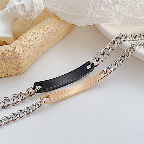 MYNENEY Gift for Lover His Queen Her King Stainless Steel Couple Bracelets for Women Men Jewelry Matching Set in Kuwait