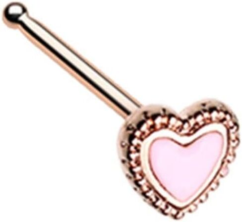 بومة مثقوبة - 20GA Doily Valentine Heart Nove Bone Stud in Saudi Arabia