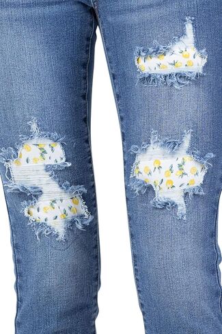 Judy Blue Women's High Waist Lemon Patch Skinny Jeans (20W, Medium Blue) in Saudi Arabia