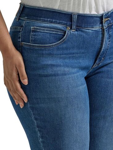 Lee Women's Size Ultra Lux Comfort with Flex Motion Straight Leg Jean, Cobalt Sheen, 20 Plus in Saudi Arabia