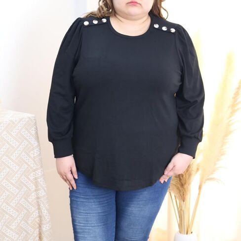RITERA Plus Size Long Sleeve Tunic Tops for Women Henley V Neck T-Shirt V Neck Casual Blouses Fall Winter Halloween Christmas in Saudi Arabia