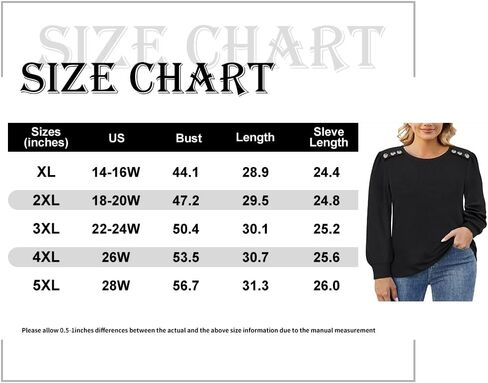 RITERA Plus Size Long Sleeve Tunic Tops for Women Henley V Neck T-Shirt V Neck Casual Blouses Fall Winter Halloween Christmas in Saudi Arabia