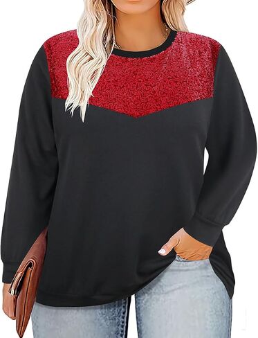RITERA Plus Size Long Sleeve Tunic Tops for Women Henley V Neck T-Shirt V Neck Casual Blouses Fall Winter Halloween Christmas in Saudi Arabia