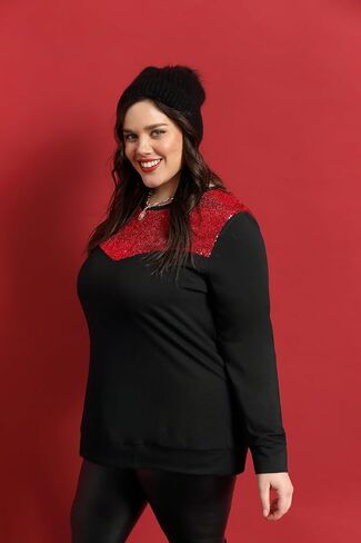 RITERA Plus Size Long Sleeve Tunic Tops for Women Henley V Neck T-Shirt V Neck Casual Blouses Fall Winter Halloween Christmas in Saudi Arabia