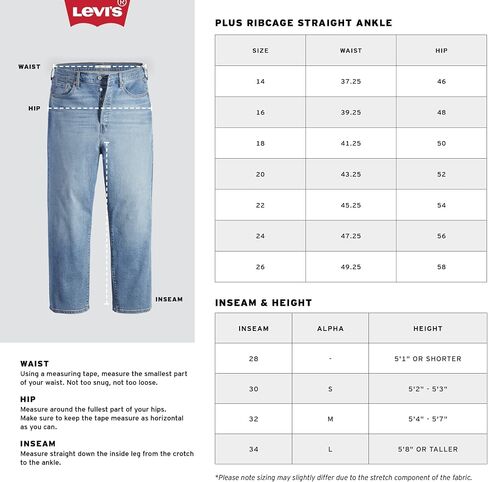 Levi's Women's Premium Plus-Size Ribcage Straight Ankle Jean in Saudi Arabia