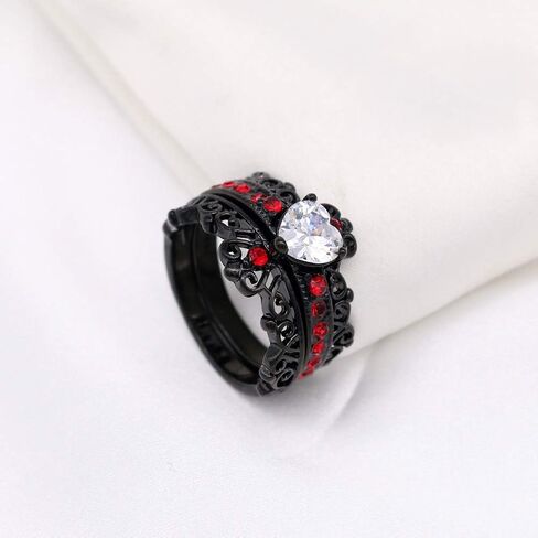 Ringheart تاج خواتم له ولها خاتم زوجين خواتم مطابقة حلقة 1ct تشيكوسلوفاكيا المرأة خاتم الزواج مجموعات التيتانيوم الصلب رجل الزفاف العصابات in Saudi Arabia