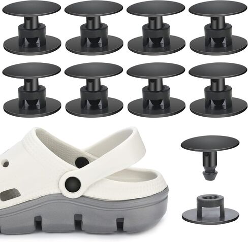 مسامير إصلاح أحذية الشاطئ العالمية، 8 مجموعات استبدال زر حزام للرجال والنساء أحذية الصيف (أسود) in Kuwait