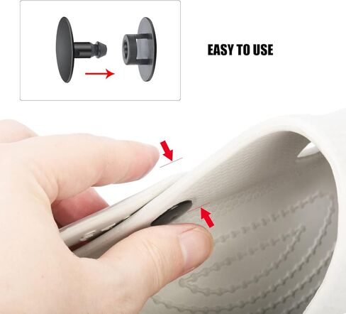 مسامير إصلاح أحذية الشاطئ العالمية، 8 مجموعات استبدال زر حزام للرجال والنساء أحذية الصيف (أسود) in Kuwait