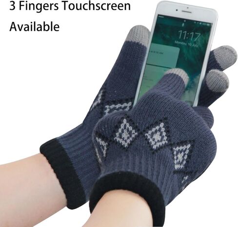 قفازات LETHMIK الشتوية التي تعمل باللمس للرجال قفازات سميكة للرسائل النصية مع بطانة من الصوف الدافئ in Kuwait