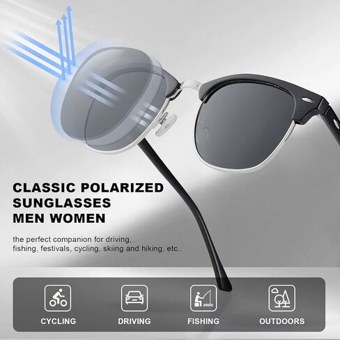 AOMASTE Sunglasses Men/Mens Polarized Sunglasses for Men Women,Classic Semi-Rimless Sun Glasses in Saudi Arabia