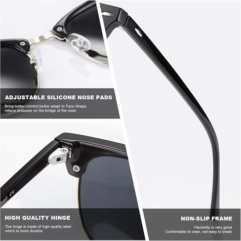 AOMASTE Sunglasses Men/Mens Polarized Sunglasses for Men Women,Classic Semi-Rimless Sun Glasses in Saudi Arabia