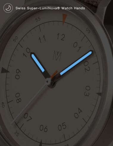 حركة سويسرية نسائية من Maven مقاس 34 مم مع حزام باراشوت وساعات زجاجية من كريستال الياقوت in Kuwait