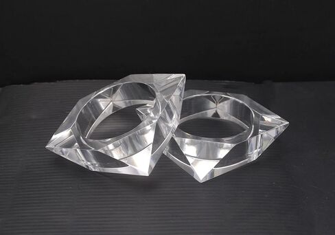 Pure Hands Lightweight, Geometric | Lucite Bangle Bracelets| Birthday Gift for Women (2.6 Inches) in Kuwait