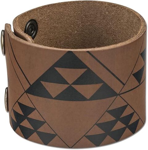 NA KOA Leather Cuff Wristband with Polynesian Tribal Tattoo - Adjustable Wrist Size Looks Great on Men and Women in Saudi Arabia