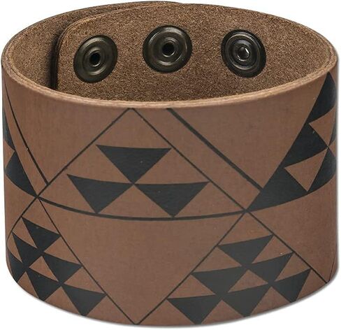 NA KOA Leather Cuff Wristband with Polynesian Tribal Tattoo - Adjustable Wrist Size Looks Great on Men and Women in Saudi Arabia