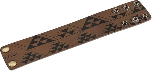NA KOA Leather Cuff Wristband with Polynesian Tribal Tattoo - Adjustable Wrist Size Looks Great on Men and Women in Saudi Arabia