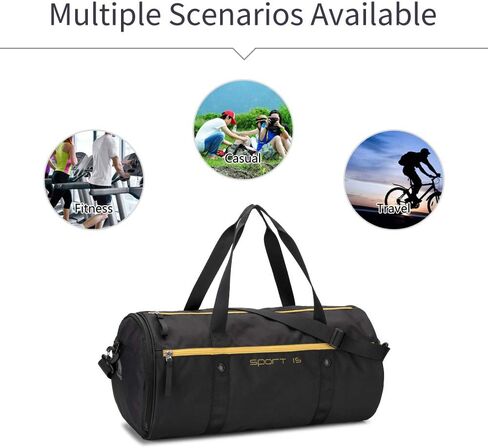 حقيبة رياضية للرجال مع حجرة للأحذية وجيب مبلل، حقيبة سفر من القماش الخشن لعطلات نهاية الأسبوع طوال الليل، حقيبة حمل على حقيبة ظهر من القماش الخشن للرجال للسفر، باللون الأسود in Kuwait