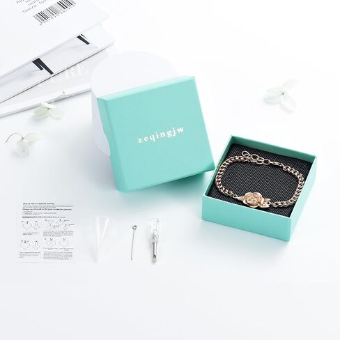 zeqingjw Cremation Jewelry Rose Flower Urn Bracelet for Ashes for Women Adjustable Keepsake Memorial Bracelet Urn Bangle Ashes Holder in Kuwait